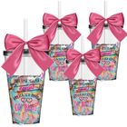 Kit 4 Copos Lembrancinha Com Laço Personalizados Para Daminha