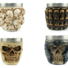 Kit 4 Copos Shot Dose Colecionável Decorativo  Em Aço Inox Re