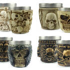 Kit 4 Copos Shot Dose Colecionável Decorativo  Em Aço Inox Re