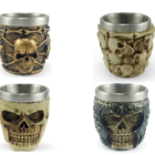 Kit 4 Copos Shot Dose Colecionável Decorativo  Em Aço Inox Re