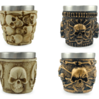 Kit 4 Copos Shot Dose Colecionável Decorativo  Em Aço Inox Re