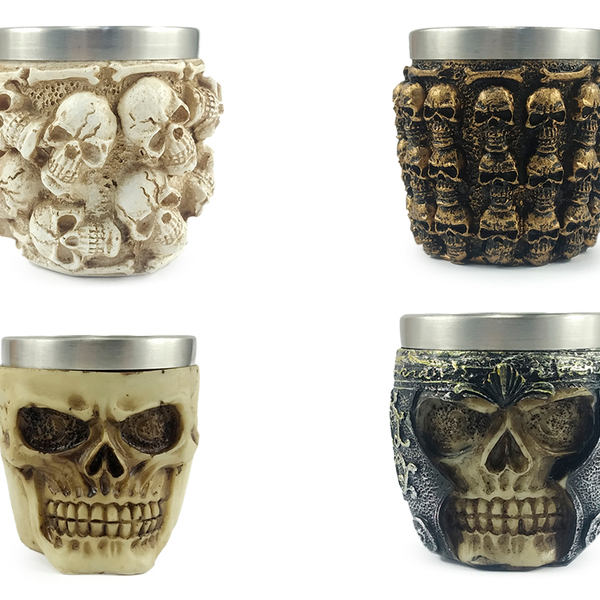 Kit 4 Copos Shot Dose Colecionável Decorativo  Em Aço Inox Re