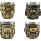 Kit 4 Copos Shot Dose Colecionável Decorativo  Em Aço Inox Re