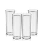 Kit 4 Copos Tubo 300 Ml Em Acrílico Poliestireno