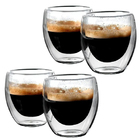 Kit 4 Copos Vidro Borossilicato Parede Dupla Café 80ml