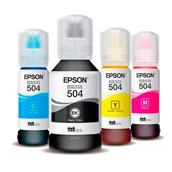 Kit 4 Cores Tinta 504 T504 Epson Original Para L4150 L4160 L4