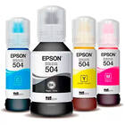 Kit 4 Cores Tinta Epson 504 T504 Original Para Ecotank L4150