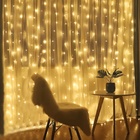 Kit 4 Cortinas 500 Leds 4m Com Strobo Branco Quente Prova D'a