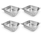 Kit 4 Cubas Gastronômica Inox 2/3 100mm Restaurante 8,86l Buf
