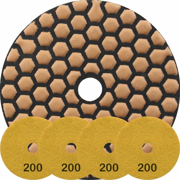 Kit 4 Disco Lixa Polimento A Seco Mármore 10 Cm Grão 200