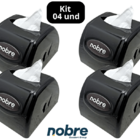 Kit 4 Dispenser Porta Guardanapo Interfolhado Preto Nobre