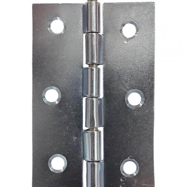 Kit 4 Dobradiça Zincada Para Porta / Janela Madeira 3.1/2"