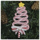 Kit 4 Enfeite Pendente Para Árvore De Natal Pinheirinho Rosa