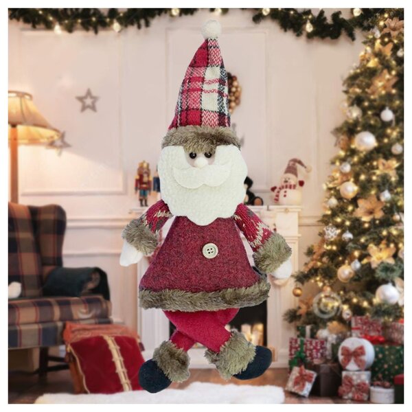 Kit 4 Enfeites Papai Noel Natal Em Tecido 30cm