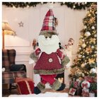 Kit 4 Enfeites Papai Noel Natal Em Tecido 30cm