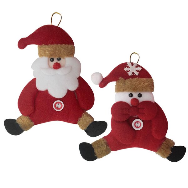 Kit 4 Enfeites Pendentes Para Árvore De Natal Papai Noel E Bo