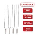 Kit 4 Espetos Duplo De Inox 40cm Para Churrasco, Resistente