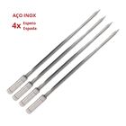 Kit 4 Espetos Espada Inox 50cm Para Churrasco - Resistente