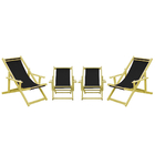 Kit 4 Espreguiçadeiras 2 Adulto E 2 Infantil-preto