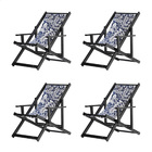 Kit 4 Espreguiçadeiras Preguiçosa Dobrável Envernizada Black