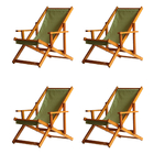 Kit 4 Espreguiçadeiras Preguiçosa Dobrável Envernizada Mel Em