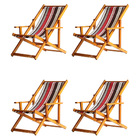 Kit 4 Espreguiçadeiras Preguiçosa Dobrável Envernizada Mel Em