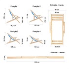 Kit 4 Espreguiçadeiras Preguiçosa Dobrável Madeira Maciça Nat