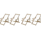 Kit 4 Espreguiçadeiras Preguiçosa Dobrável Madeira Maciça Nat