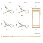 Kit 4 Espreguiçadeiras Preguiçosa Dobrável Madeira Maciça Nat