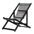 Kit 4 Espreguiçadeiras Preguiçosa Dobrável Sem Braço Black Em