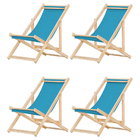 Kit 4 Espreguiçadeiras Preguiçosa Dobrável Sem Braço Madeira