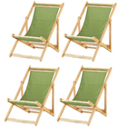 Kit 4 Espreguiçadeiras Preguiçosa Dobrável Sem Braço Madeira
