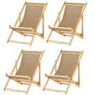 Kit 4 Espreguiçadeiras Preguiçosa Dobrável Sem Braço Madeira