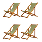 Kit 4 Espreguiçadeiras Preguiçosa Dobrável Sem Braço Mel Em M