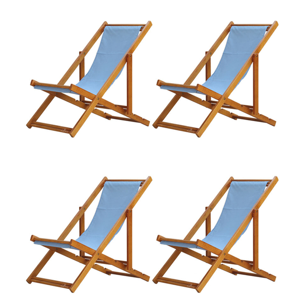 Kit 4 Espreguiçadeiras Preguiçosa Dobrável Sem Braço Mel Em M