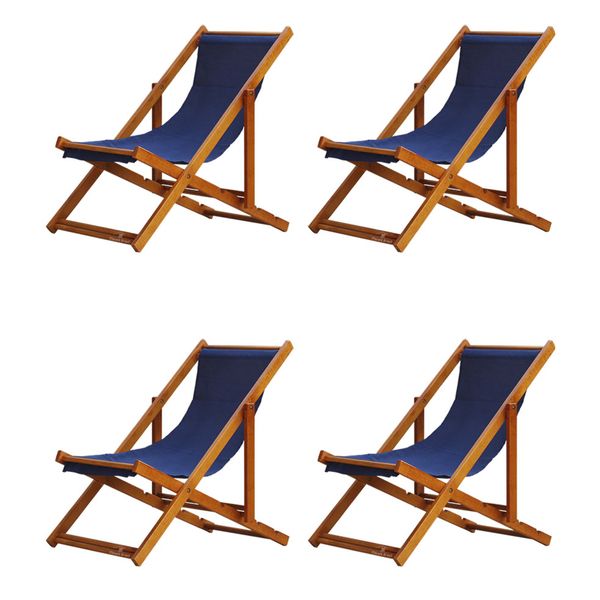 Kit 4 Espreguiçadeiras Preguiçosa Dobrável Sem Braço Mel Em M