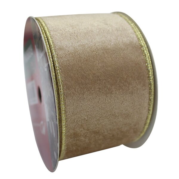 Kit 4 Fitas Aramadas Decoração Natalina 6cm X 9,14m Dourada