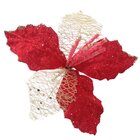 Kit 4 Flores Vermelhas Com Cabo Artificial Decoração De Natal