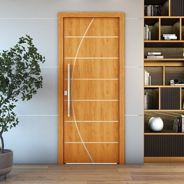 Kit 4 Folhas De Porta De Madeira Frisada 210x80 Espessura 3,5