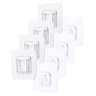 Kit 4 Ganchos Adesivo De Encaixe Transparente Multiuso