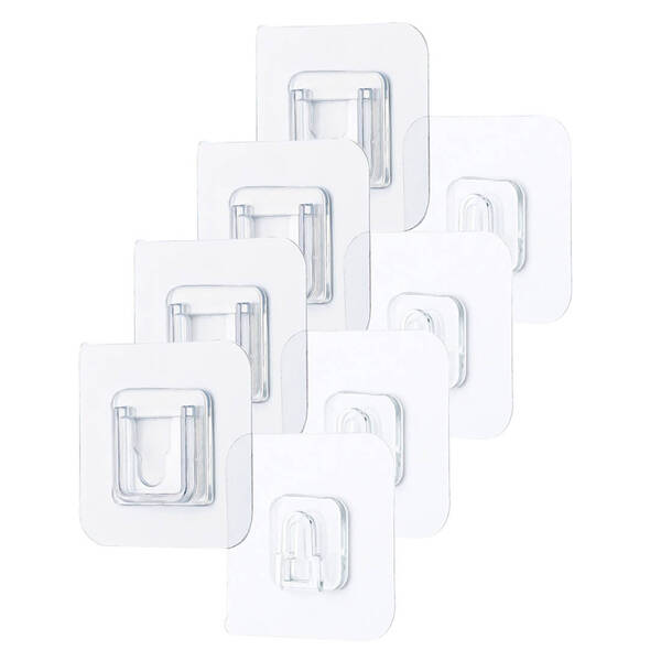 Kit 4 Ganchos Adesivo De Encaixe Transparente Multiuso