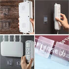 Kit 4 Ganchos Adesivo De Encaixe Transparente Multiuso