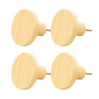 Kit 4 Ganchos De Madeira Pinus Cabideiro De Parede Redondo Bo