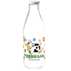 Kit 4 Garrafas Leite Vidro 1l Decorada Vaquinha Class Home