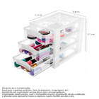 Kit 4 Gaveteiro Médio Para Organizar Com 3 Gavetas Transparen