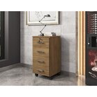 Kit 4 Gaveteiros 4 Gavetas Com Rodízios E Chave Gávea Freijó