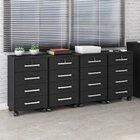 Kit 4 Gaveteiros 4 Gavetas Com Rodízios E Chave Gávea Preto