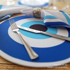 Kit 4 Guardanapo + 4 Capa P Sousplat Mesa Decorati Azul Luxo