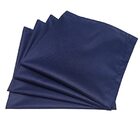 Kit 4 Guardanapos De Tecido Algodão Estampa Lisa Azul 39cmx39