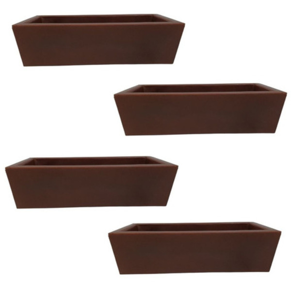 Kit 4 Jardineira De Planta Marrom 37x15 Floreira Polietileno